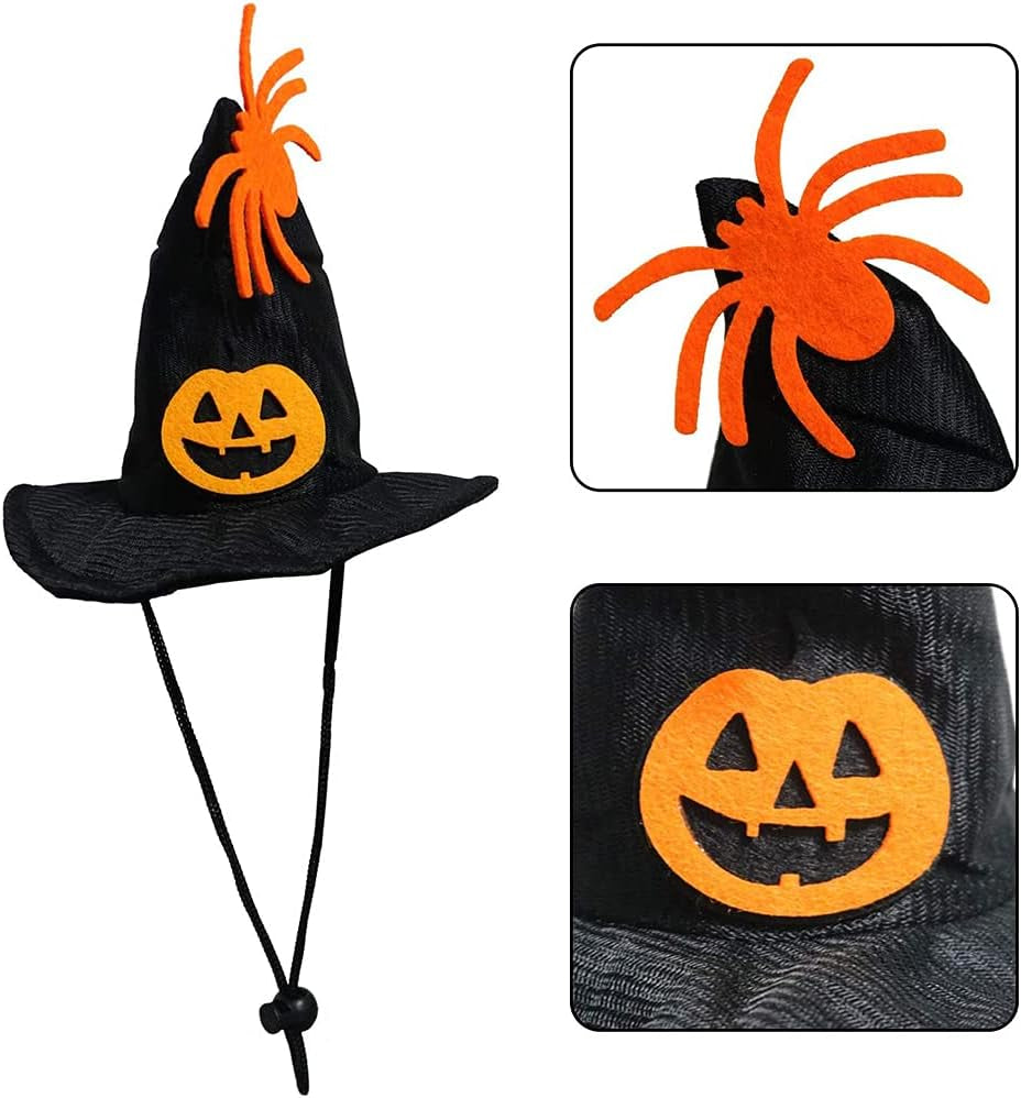 Cat Christmas Clothes，Cat Clothes，Pet Cat Halloween Party Decoration Cloak Hat Dog Collar Leader Halloween Hat Bib Suit Cute Dog Cat Dress up Accessories (Spider Web Suit)