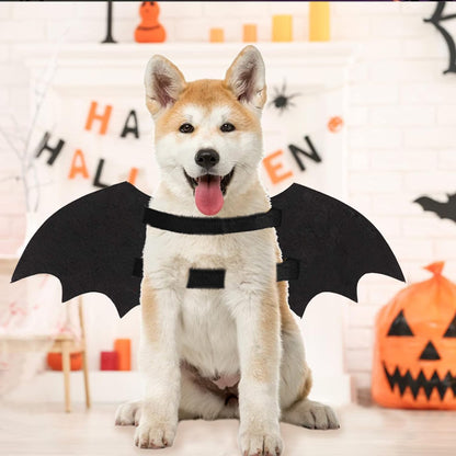 Dog Halloween Costumes, Cool Luminous Skeleton Bone Bat Wings Cosplay Cat Pets Costumes Dress up Apparel Accessories for Kitten Puppies, L